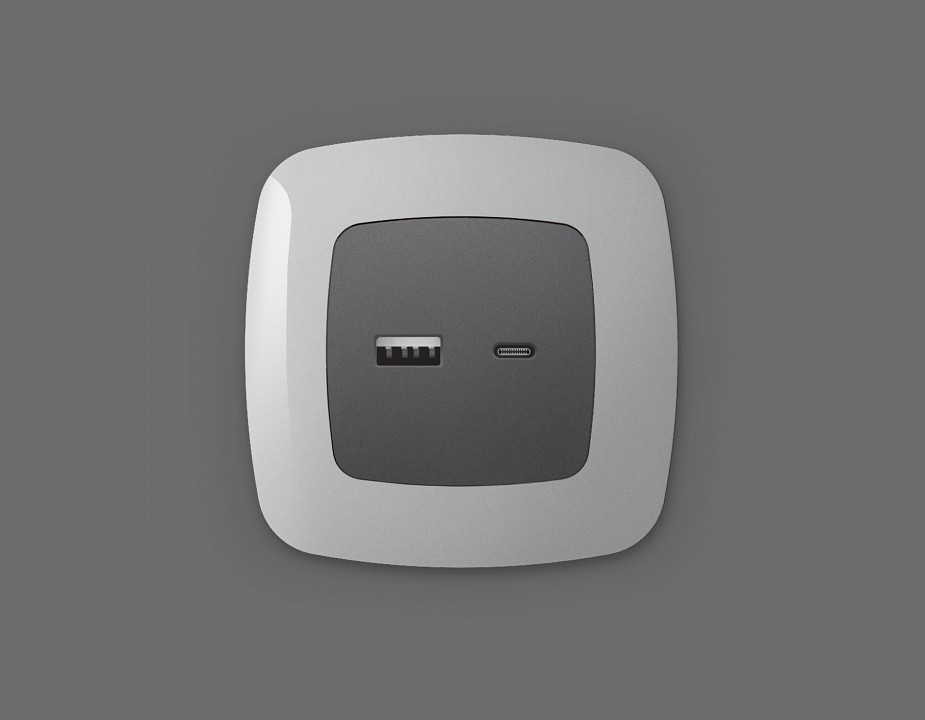 Накладка для розетки type a и c ambrella volt omega op6610