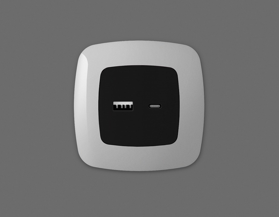 Накладка для розетки type a и c ambrella volt omega op8110