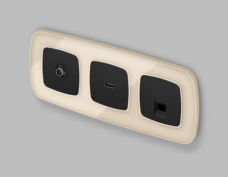 Накладка для розетки rj-11 или rj-45 ambrella volt omega op8120