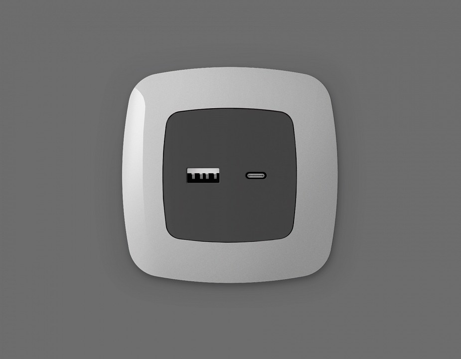 Накладка для розетки type a и c ambrella volt omega op9110