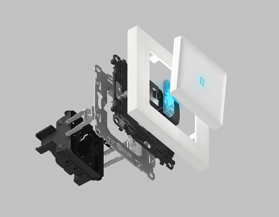 Механизм выключателя двухклавишного ambrella volt quant vm115