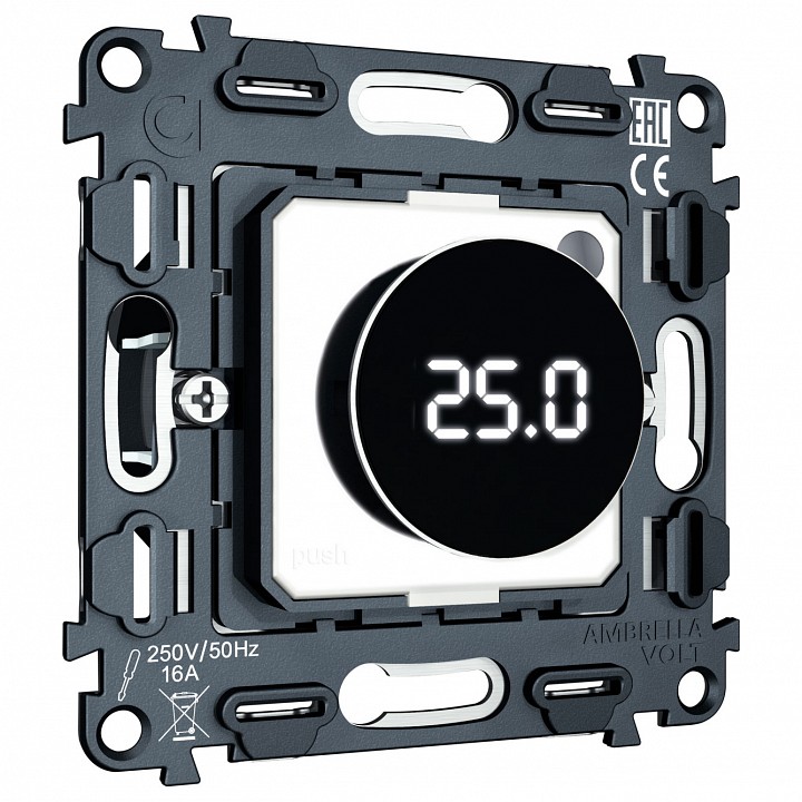 Терморегулятор электромеханический для теплого пола без рамки ambrella volt quant vm1385
