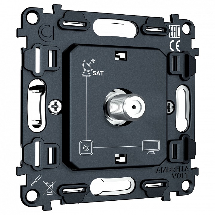 Механизм тв-розетки и sat-розетки ambrella volt quant vm215