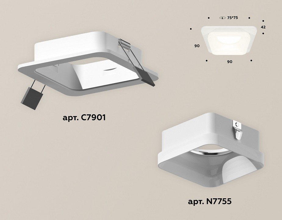 Встраиваемый светильник ambrella light xc xc7901013