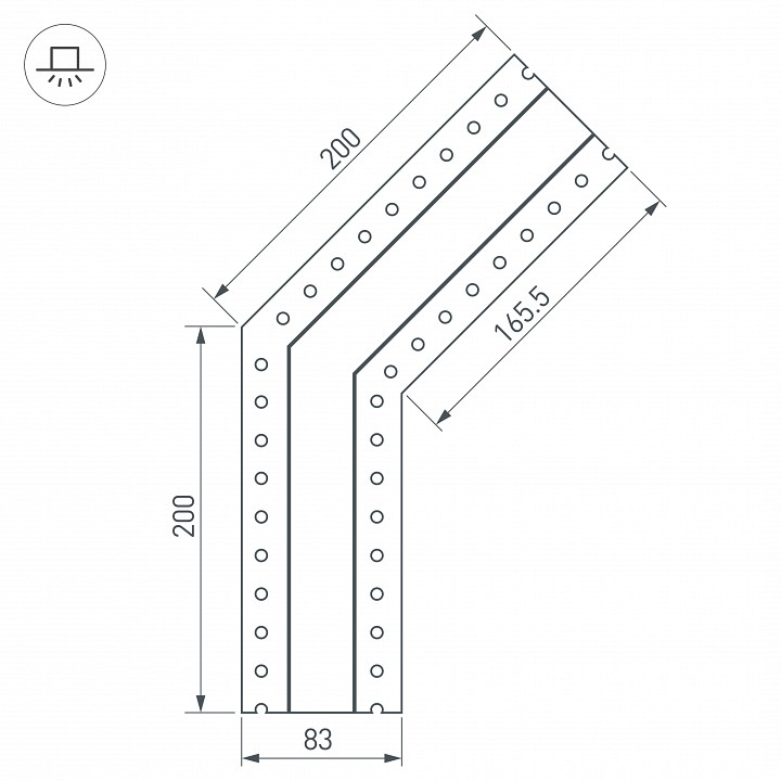 Соединитель угловой l-образный накладной arlight s-lux 030093
