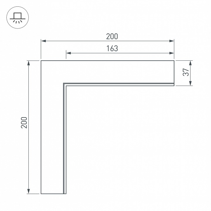 Соединитель угловой l-образный накладной arlight s-lux 30095