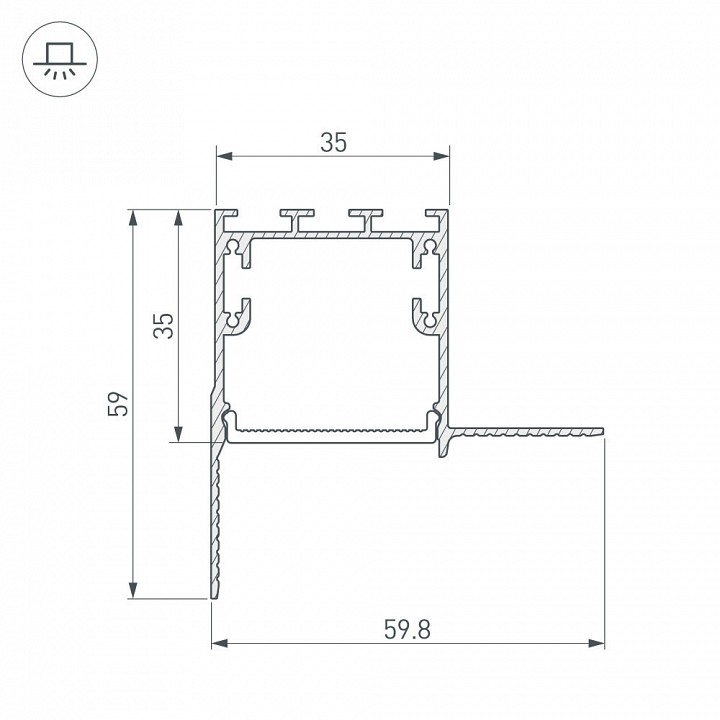 Соединитель угловой l-образный накладной arlight s-lux 030100