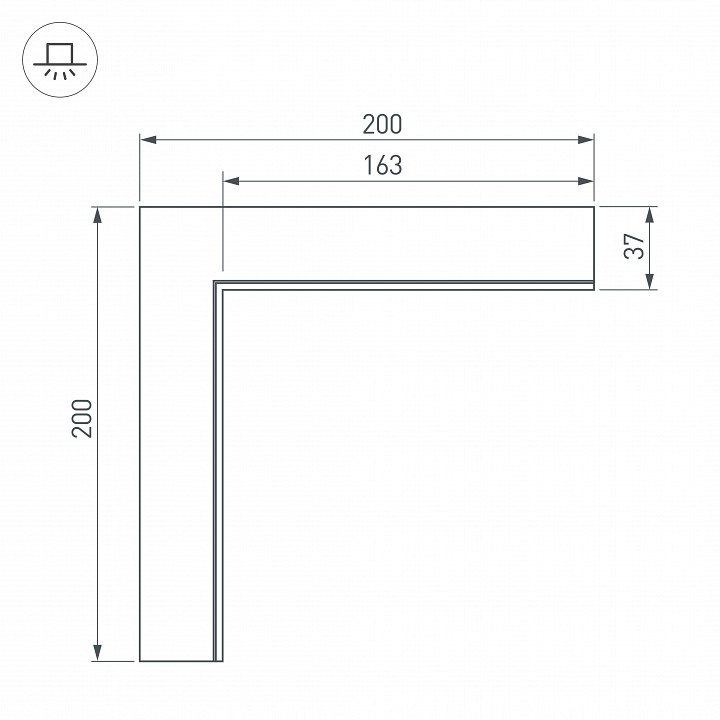 Соединитель угловой l-образный накладной arlight s-lux 030103