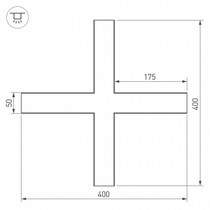 Соединитель угловой x-образный накладной arlight s-lux 030118
