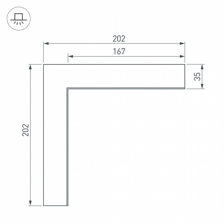 Соединитель угловой l-образный накладной arlight s-lux 030124