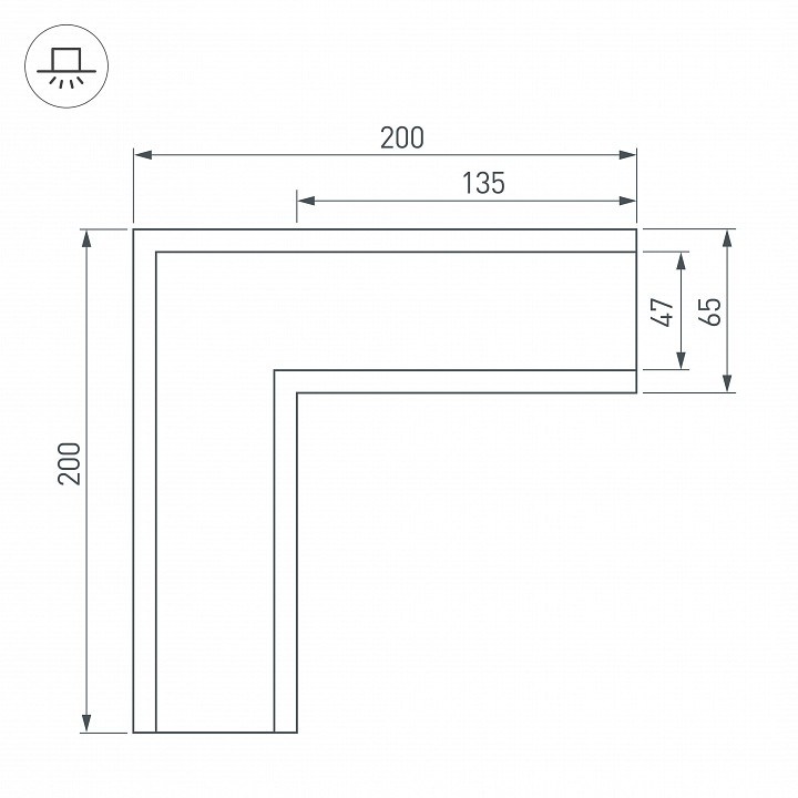 Соединитель угловой l-образный накладной arlight s-lux 030126