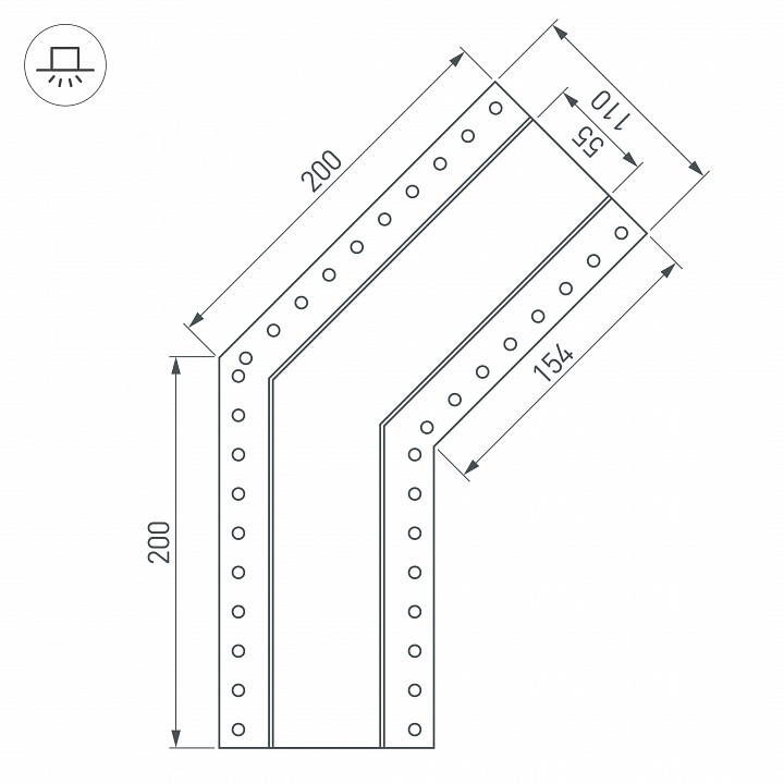 Соединитель угловой l-образный накладной arlight s-lux 030129