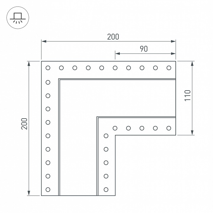 Соединитель угловой l-образный накладной arlight s-lux 030132