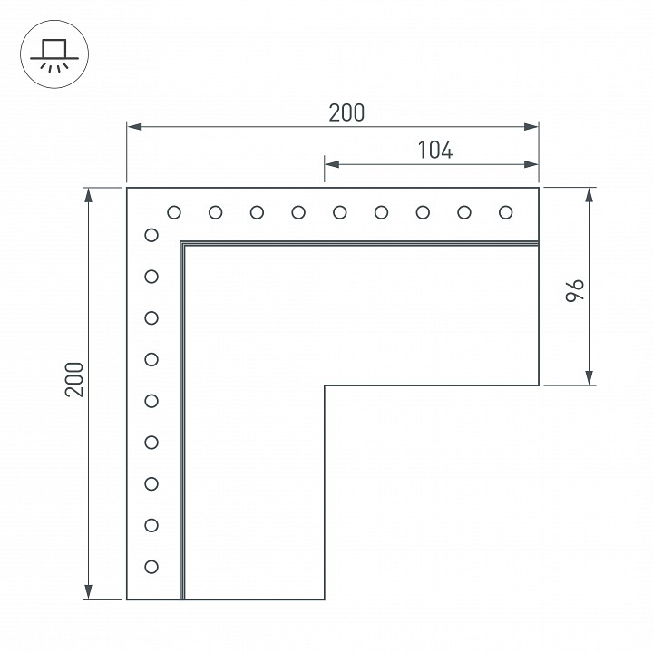Соединитель угловой l-образный накладной arlight s-lux 030137