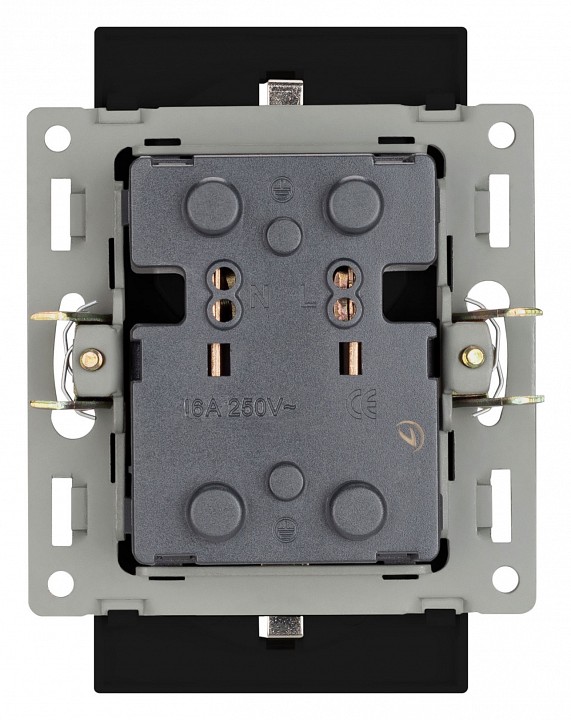Розетка двойная с заземлением и со шторкой, Без рамки arlight sct 043765
