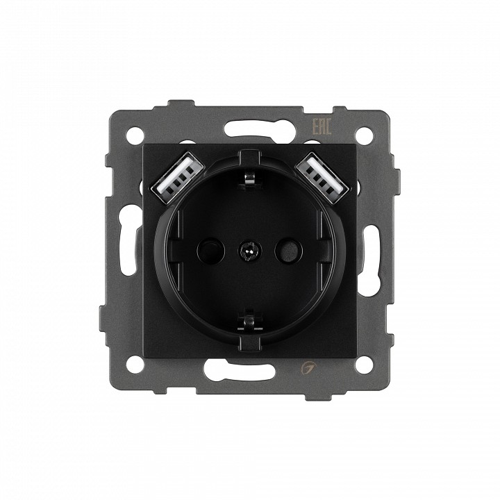 Розетка с заземлением и 2хusb type a, Без рамки arlight sct 049819