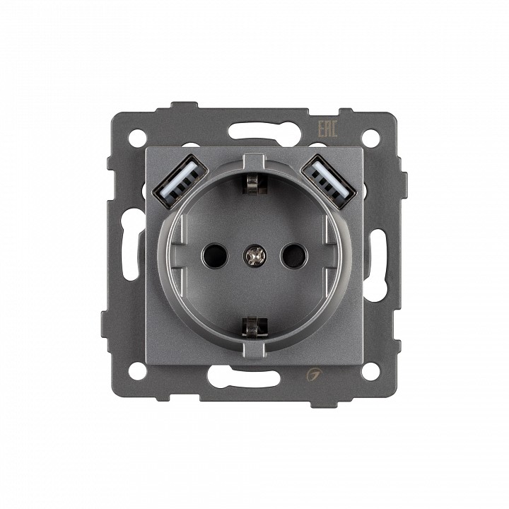 Розетка с заземлением и 2хusb type a, Без рамки arlight sct 049820