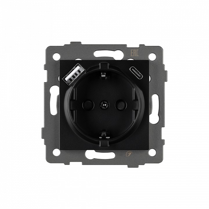 Розетка с заземлением и 2хusb type a и c, Без рамки arlight sct 049830