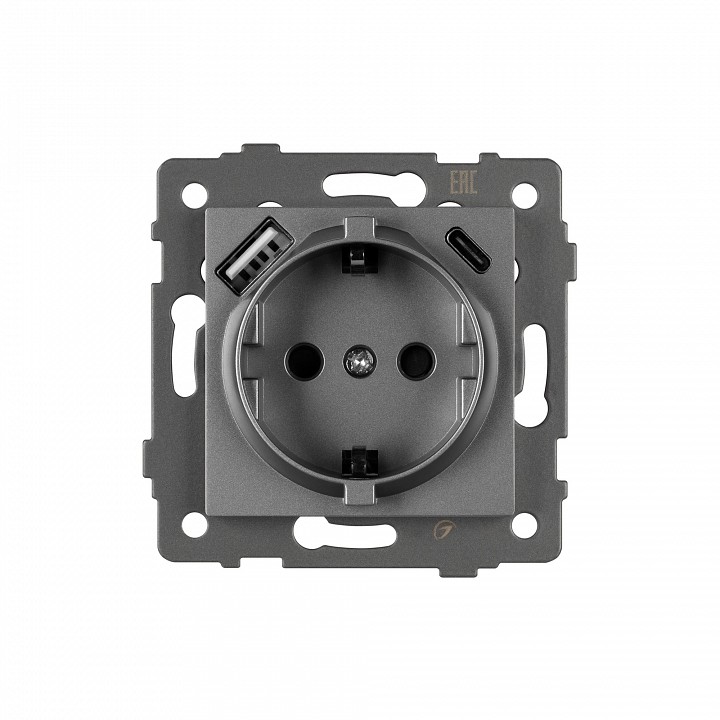 Розетка с заземлением и 2хusb type a и c, Без рамки arlight sct 049831