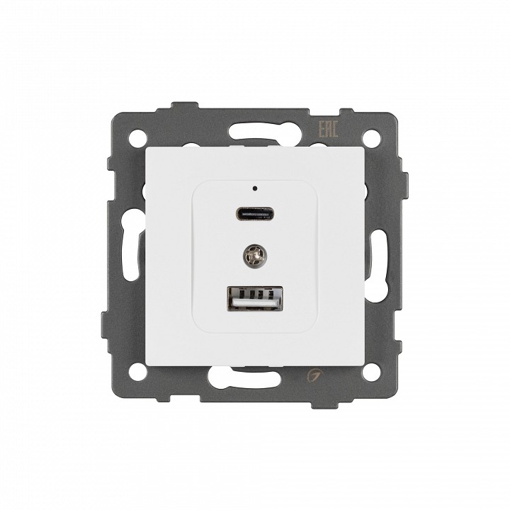 Механизм розетки 2хusb type a и c arlight sct 049839