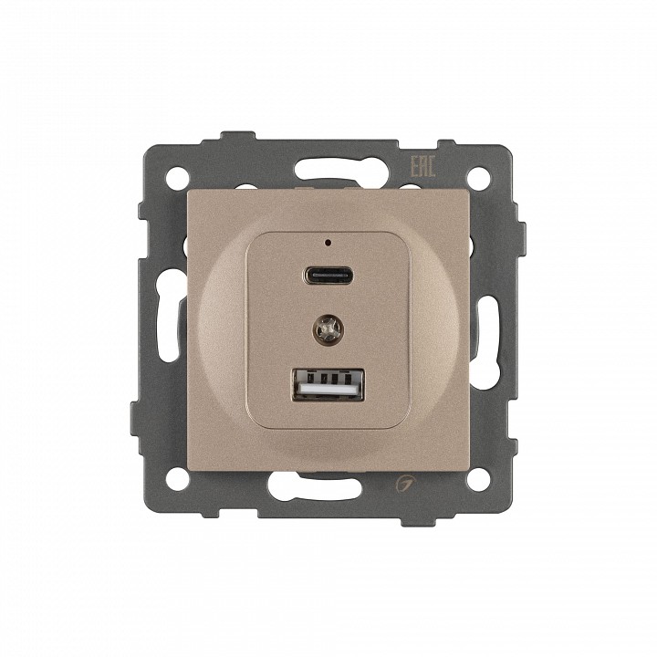 Механизм розетки 2хusb type a и c arlight sct 049841