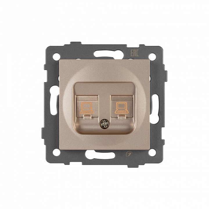 Розетка двойная rj-12 и ethernet rj-45, Без рамки arlight sct 049850