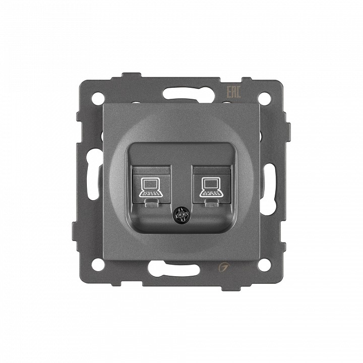 Розетка двойная rj-12 и ethernet rj-45, Без рамки arlight sct 049851