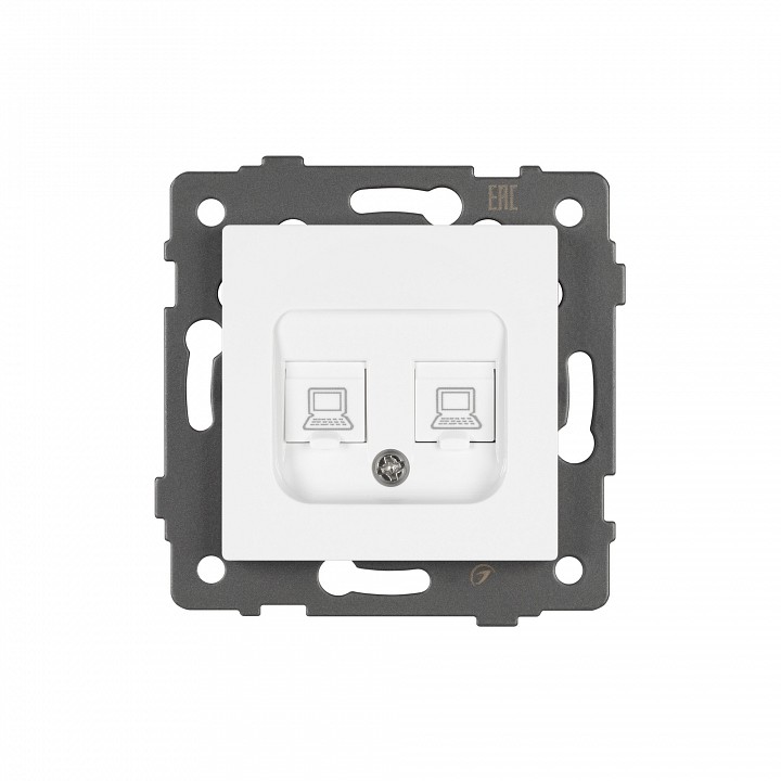 Розетка двойная rj-12 и ethernet rj-45, Без рамки arlight sct 049854