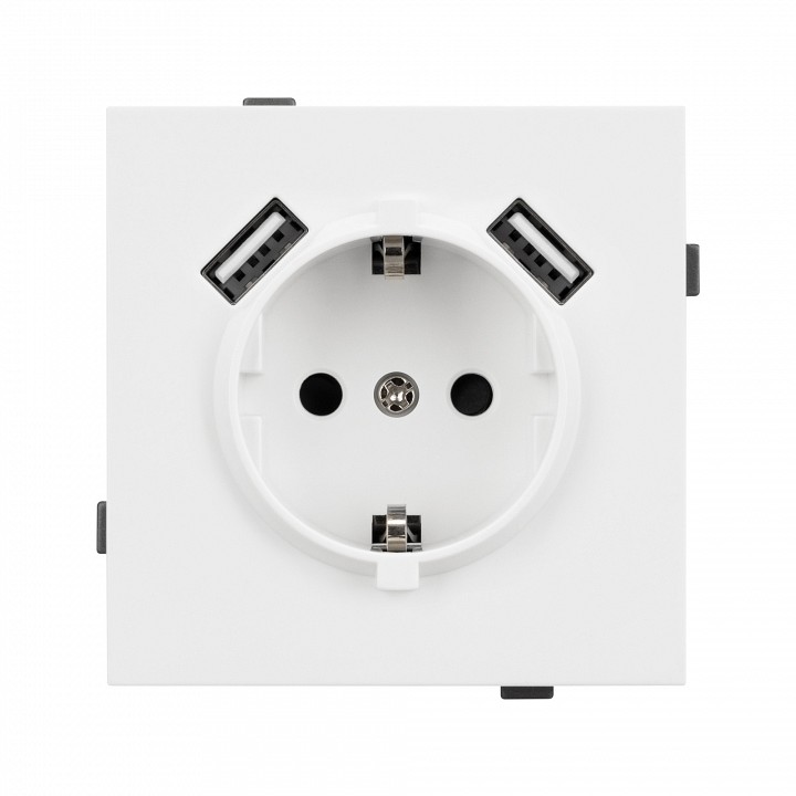 Розетка с заземлением и 2хusb type a, Без рамки arlight sct-tendo 054082