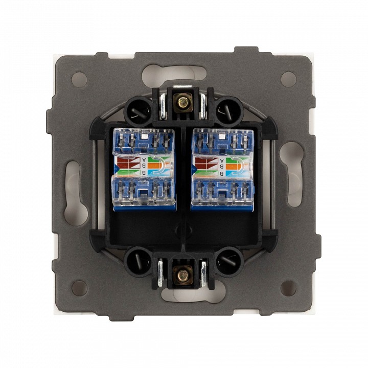 Розетка двойная ethernet rj-45 и со шторками, Без рамки arlight sct-tendo 054103