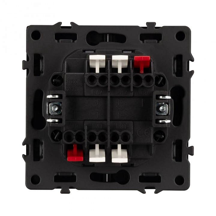 Выключатель проходной двухклавишный без рамки arlight swt 054257