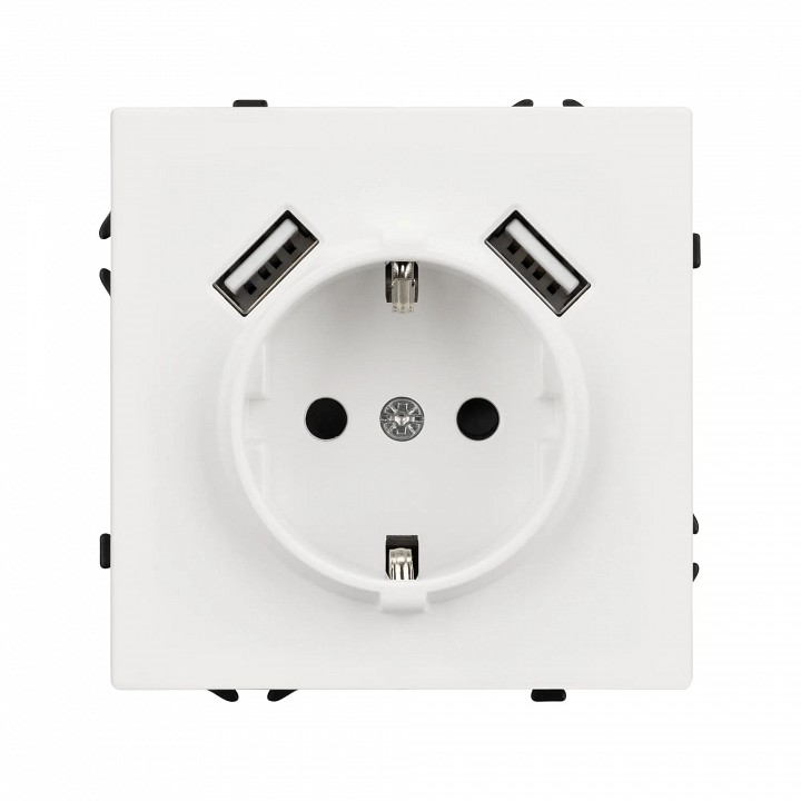 Розетка с заземлением и 2хusb type a, Без рамки arlight sct 054288