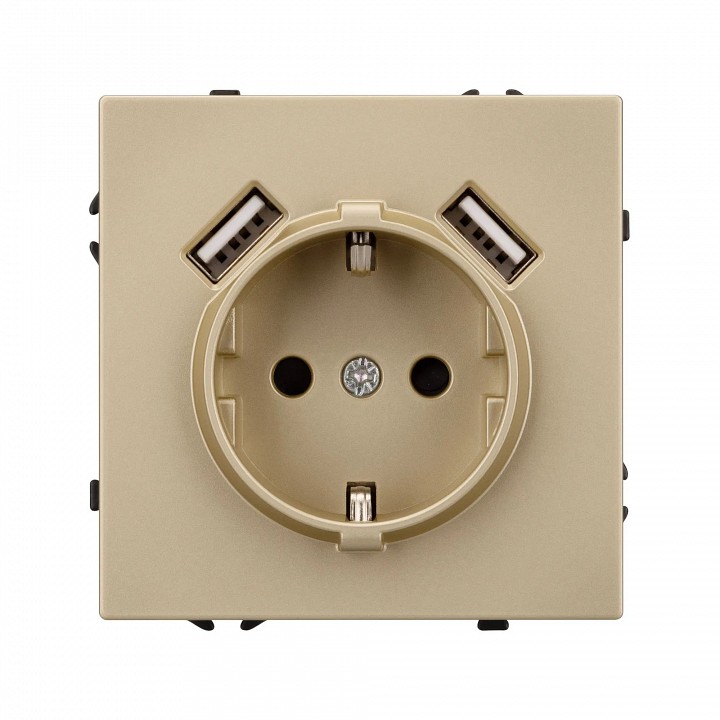 Розетка с заземлением и 2хusb type a, Без рамки arlight sct 054290