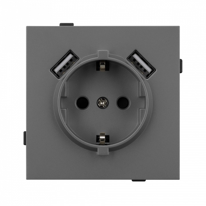Розетка с заземлением и 2хusb type a, Без рамки arlight sct-tendo 054605