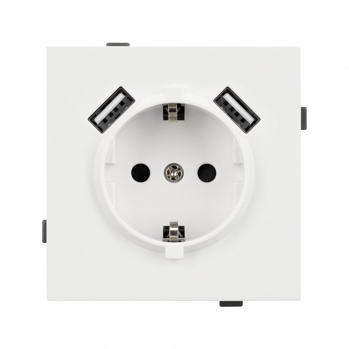Розетка с заземлением и 2хusb type a, Без рамки arlight sct-tendo 054606