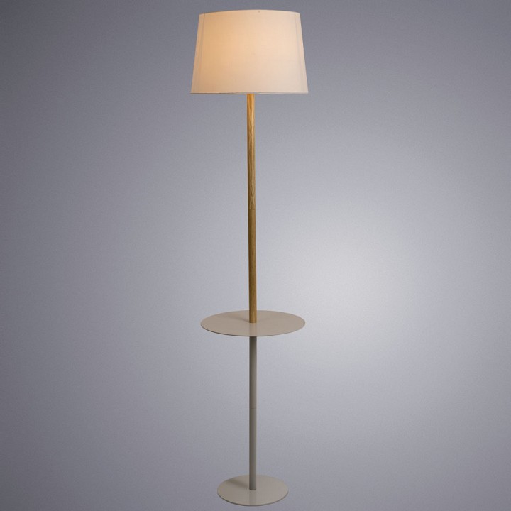 Торшер с полкой arte lamp connor a2102pn-1wh