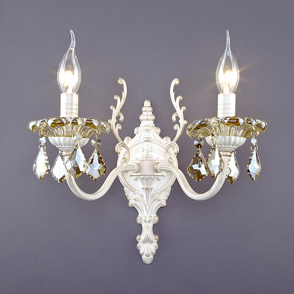 Бра eurosvet elisha 3281/2 белый с золотом/тонированный хрусталь strotskis