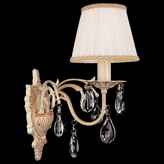 Бра eurosvet amelia 3637/1 белый с золотом/прозрачный хрусталь strotskis