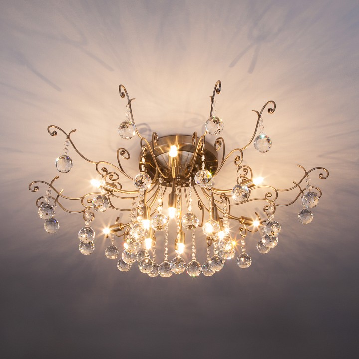 Потолочная люстра eurosvet vita 10042/12 античная бронза/прозрачный хрусталь