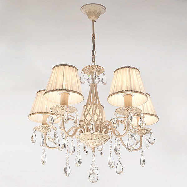 Подвесная люстра eurosvet amelia 10054/5 белый с золотом/прозрачный хрусталь strotskis