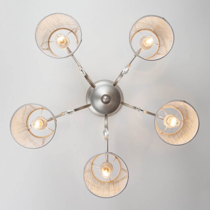 Потолочная люстра eurosvet liona 60065/5 серебро