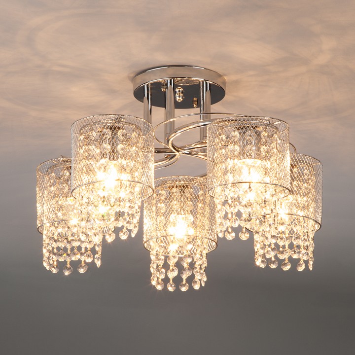 Люстра на штанге eurosvet bonnie 30137/5 хром