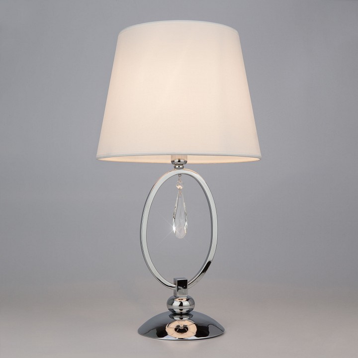 Настольная лампа декоративная eurosvet madera 01055/1 хром/прозрачный хрусталь strotskis