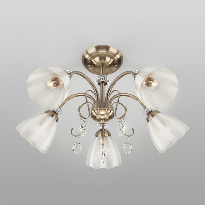 Люстра на штанге eurosvet floranse 30155/5 античная бронза