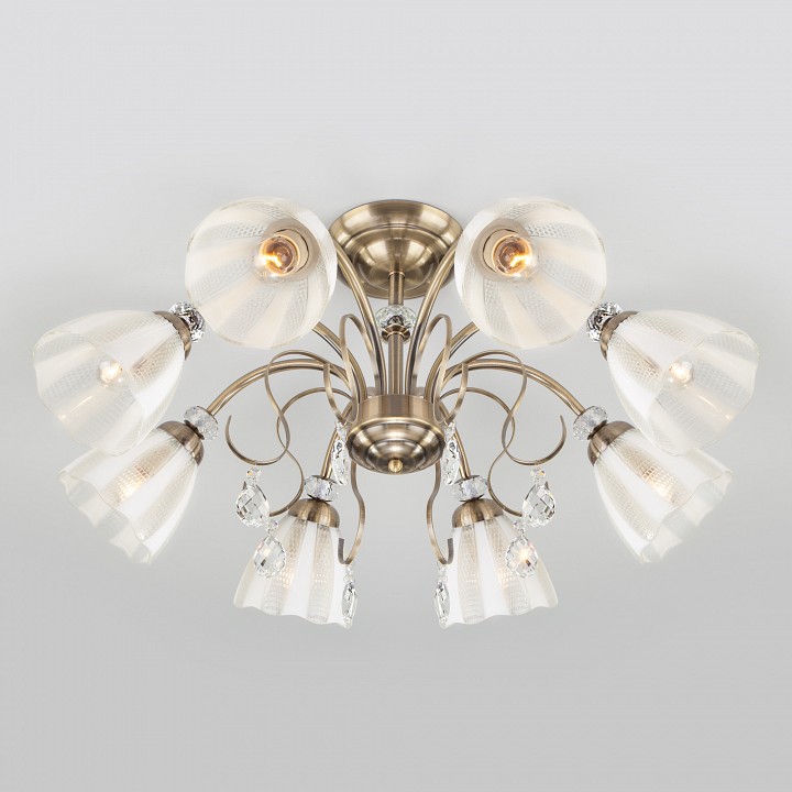 Люстра на штанге eurosvet floranse 30155/8 античная бронза