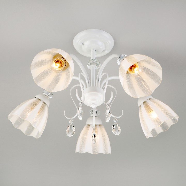 Люстра на штанге eurosvet floranse 30155/5 белый