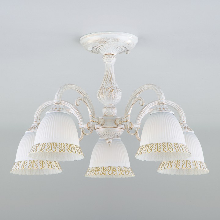 Люстра на штанге eurosvet campina 60107/5 белый с золотом