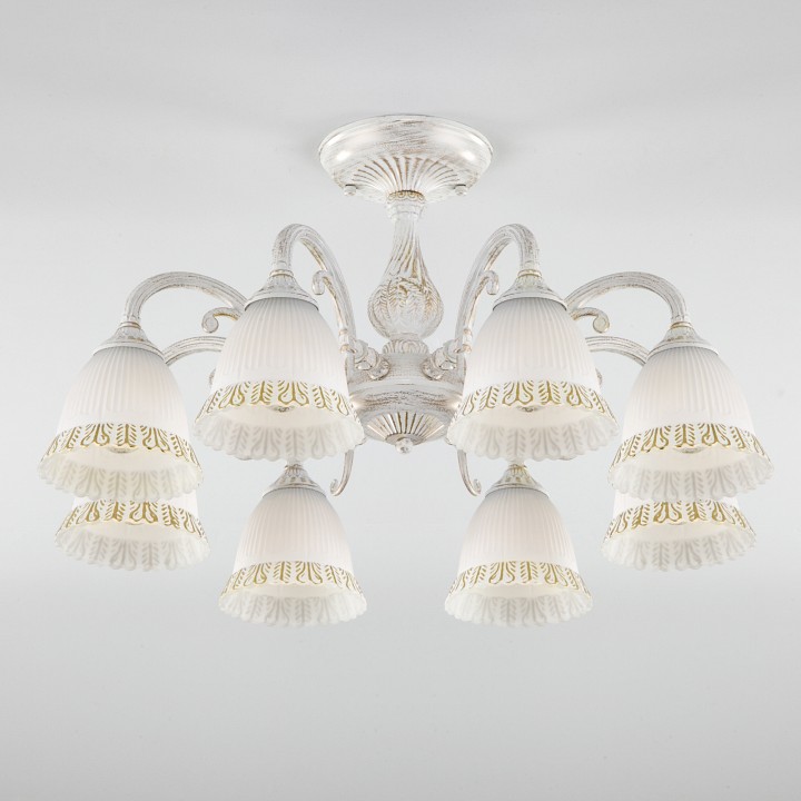 Люстра на штанге eurosvet campina 60107/8 белый с золотом