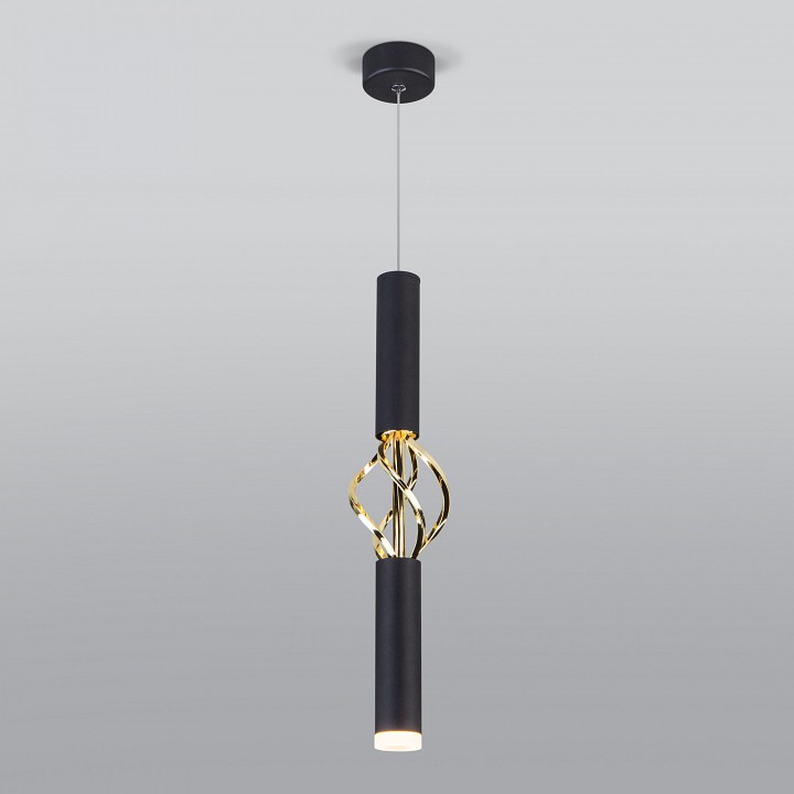 Подвесной светильник eurosvet lance 50191/1 led черный/золото