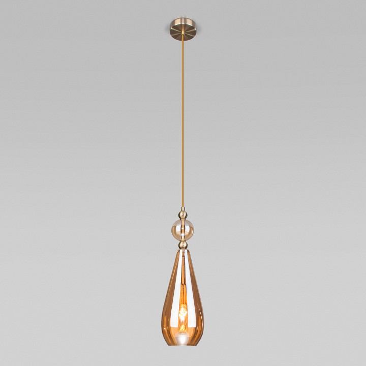 Подвесной светильник eurosvet ilario 50202/1 янтарный